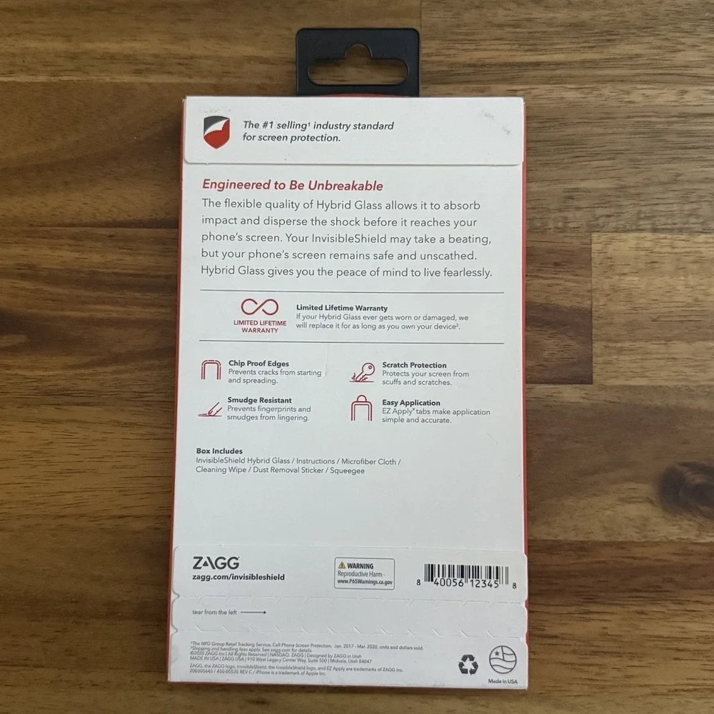 ZAGG InvisibleShield Hybrid Glass Screen Protector iPhone SE 2nd Gen 8/7/6s/6